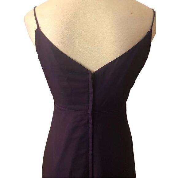 Joanie G. Grape chiffon full length formal spaghetti strap flowing dress - Picture 9 of 13